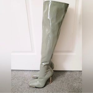 Public Desire Women's Patent Over The Knee Stiletto Heel Boot